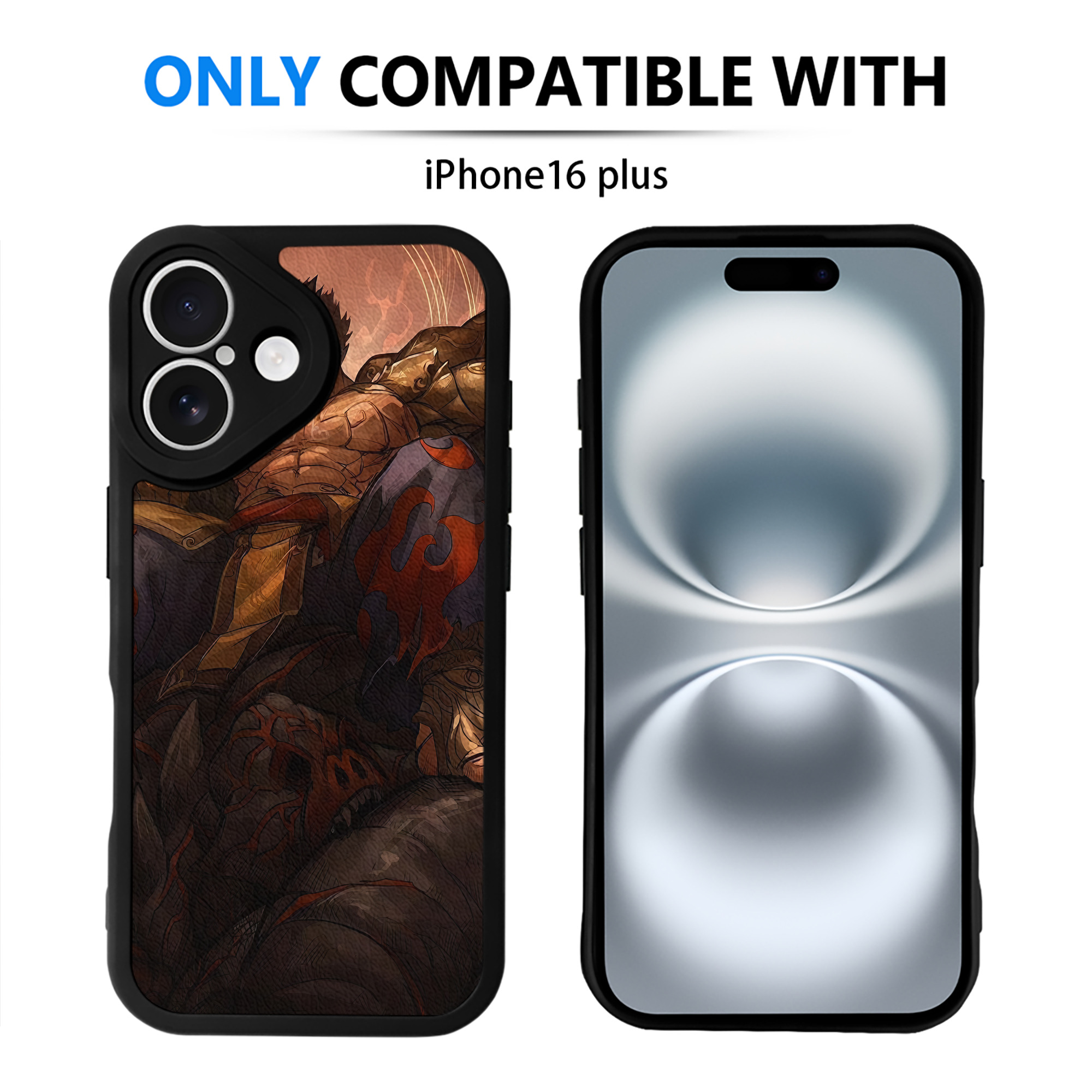（画像用） 北斗の拳 Fist of the North Star 【iPhone 16シリーズ対応】シリコンスマホケース（レザー調） 材質：シリコン